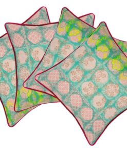 Pack of 4 Avia Fuchsia Cushion Covers Multicoloured Coloured