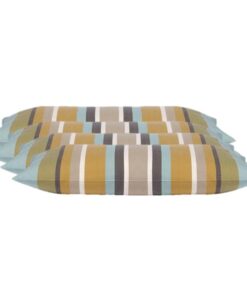 Pack of 4 Corban Aqua Rectangle 35x70cm Striped Multicoloured Cushion Cover Nautical