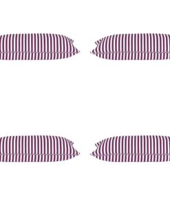 Pack of 4 Dandi Fuchsia Plum Purple & White Rectangle Cushion Covers