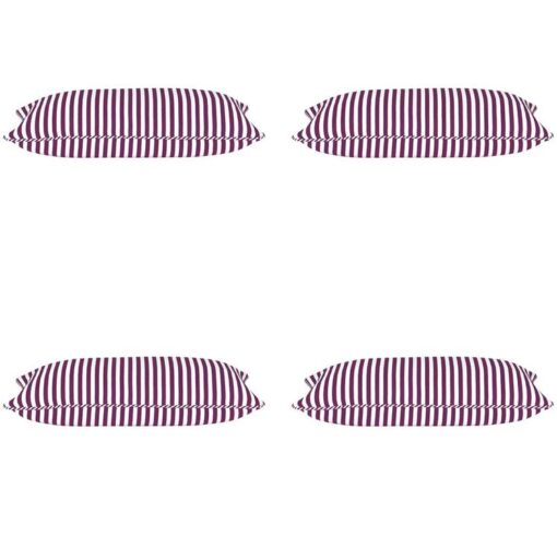 Pack of 4 Dandi Fuchsia Plum Purple & White Rectangle Cushion Covers