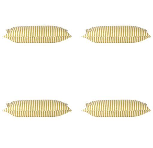 Pack of 4 Dandi Mustard Yellow & White Rectangle Cushion Covers