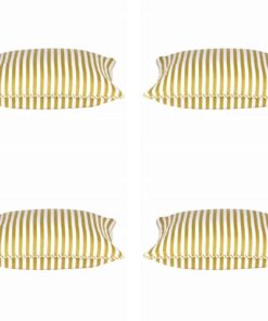 Pack of 4 Dandi Mustard Yellow & White Striped Square Cushion Covers 40x40cm