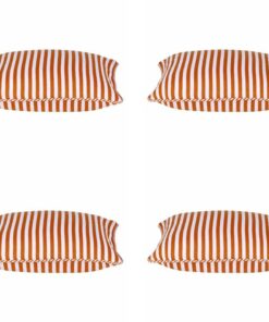 Pack of 4 Dandi Orange & White Striped Nautical Cushion Covers 40x40cm