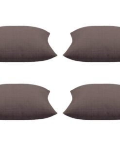 Pack of 4 Elements Stone Brown Solid Base Colour Square Cushion Covers