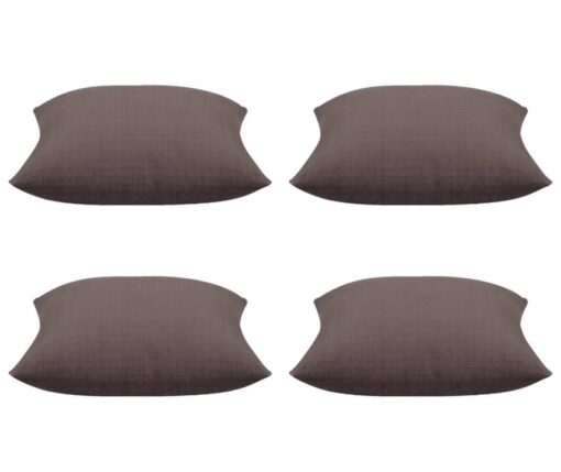 Pack of 4 Elements Stone Brown Solid Base Colour Square Cushion Covers