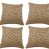 Pack of 4 Flower Beige Petal Design Square Cushion Covers