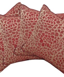 Pack of 4 Flower Marone Petal Design Square Cushion Covers Maroon