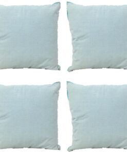 Pack of 4 Frida Aqua Blue 50cm x 50cm Cushion Covers with piping