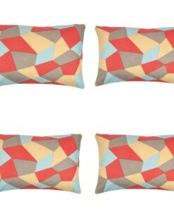 Pack of 4 Geo Beige Geometric Design 40x60cm Rectangle Cushion Covers