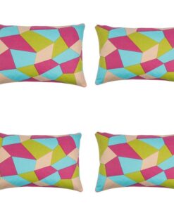 Pack of 4 Geo Green Geometric Design Rectangle 40x60cm Cushion Covers