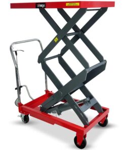 T-REX 300KG Hydraulic High Lift Double Scissor Trolley, 1.3M Max Platform Hgt, Heavy-Duty, for Material Handling