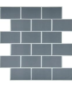 Tiles 3D Peel and Stick Wall Tile Dark Grey 10 Sheets