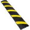 VEVOR 6 ft Rubber Speed Hump, 2 Channel, 10000 kg/axle Load Capacity Heavy Duty Traffic Speed Bump, with High Reflective Yellow Strip 4 Expansion Scre