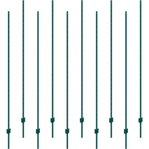 VEVOR 7 Feet Fence Post, 10 Pack U-Channel Heavy Duty Metal Fence Posts, Sturdy Steel Fence Stakes for Garden Yard, Lawn, Farms and Outdoor Wire Fenci