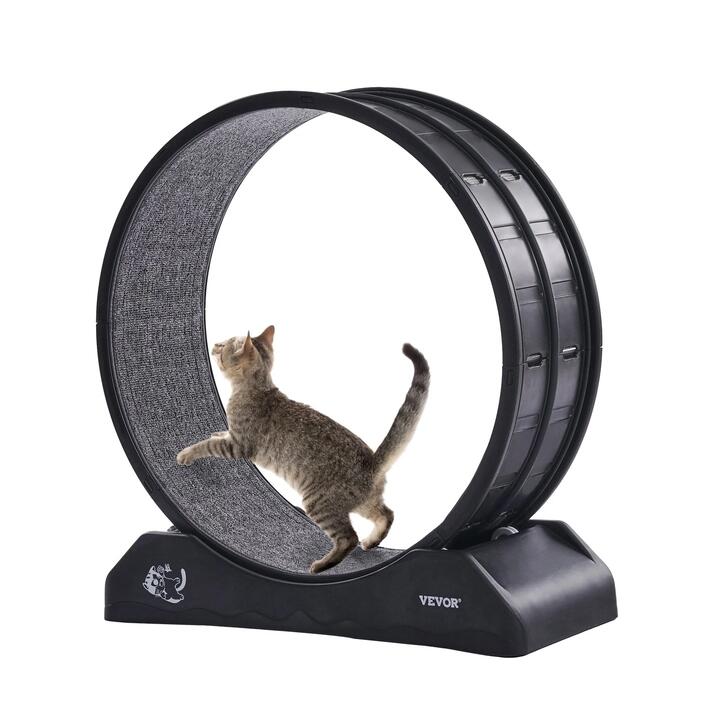 VEVOR Cat Exercise Wheel, 31.5 in, Large Cat Running Wheel with Secure Brake & Carpeted Runway, Quiet Operation Cat Treadmill, Indoor Cats Exerciser W
