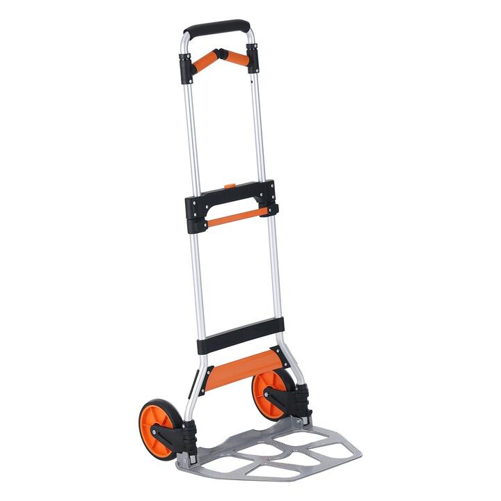 VEVOR Folding Hand Truck, 140 kg Load Capacity, Aluminum Portable Cart, Convertible Hand Truck and Dolly with Telescoping Handle and PP+TPR Wheels, Ul