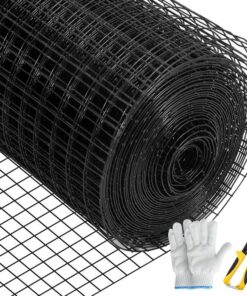 VEVOR Hardware Cloth, 48"" x 50 & 1""x1"" Mesh Size, Galvanized Steel Vinyl Coated 16 Gauge Chicken Wire Fencing with A Cutting Plier & A Pair of Fa