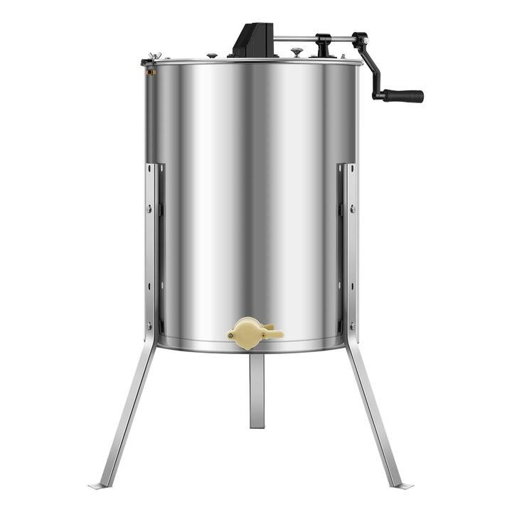 VEVOR Honey Extractor, 4/8 Frame Manual Honey Spinner with Transparent Lid, Stainless Steel Honeycomb Drum Spinner with Height Adjustable Stand, Honey