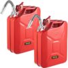 VEVOR Jerry Fuel Can, 20 L Portable Jerry Gas Can with Flexible Spout System, Rustproof & Heat-resistant Steel Fuel Tank for Cars Trucks Equipment, 2P