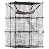 VEVOR Large 3-tier Cat Cage, 28 x 28 x 41", DIY Detachable Metal Wire Durable Cat Enclosure, with Large Hammock 2 Ramp Ladders, Fit for Cats Exercise