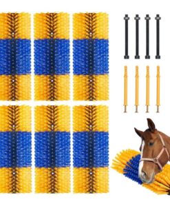VEVOR Livestock Scratching Brush, 6 Pcs Horse Brush with 12 Screws, 20 x 7.5 in Cow Scratcher, for Back Itch Relief & Keep Cleaning, Grooming & Scratc
