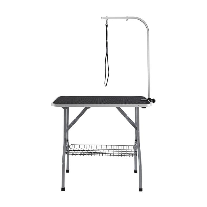 VEVOR Pet Grooming Table Arm with Clamp, 915 x 610mm Dog Grooming Station, Foldable Pets Grooming Stand for Medium and Small Dogs, Free No Sit Haunch