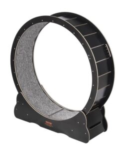 VEVOR Wooden Cat Exercise Wheel, 43.3" Large Cat Treadmill Wheel for Indoor Cats, Cat Running Wheel with Detachable Carpet & Cat Teaser for Running/Wa