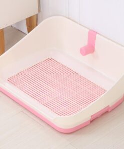 YES4PETS Medium Portable Dog Rabbit Potty Training Tray Pet Puppy Toilet Trays Loo Pad Mat With Wall Pink