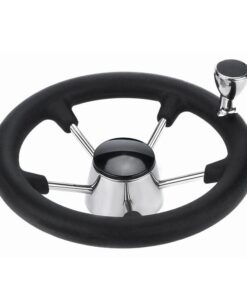13.5" Boat Steering Wheel With Grip Cover - Stainless Steel 3/4" 5 Spoke With Knob