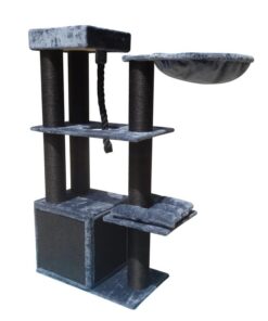 33kg 160 cm XL Multi Level 14cm Thick Cat Scratching Post Tree Scratcher Pole- Grey