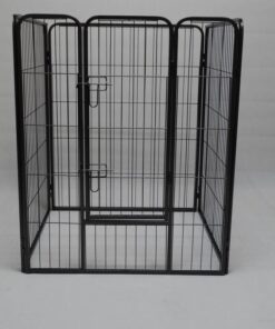 4 Panels 100 cm Pet Dog Cat Puppy Rabbit Exercise Playpen Fence w Door