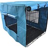 42' Portable Foldable Dog Cat Rabbit Collapsible Crate Pet Rabbit Cage with Cover Blue