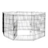 4Paws 8 Panel Playpen Puppy Exercise Fence Cage Enclosure Pets Black All Sizes - 24" - Black