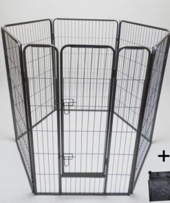 6 Panel 120 cm Heavy Duty Pet Dog Cat Rabbit Playpen Fence With Cover