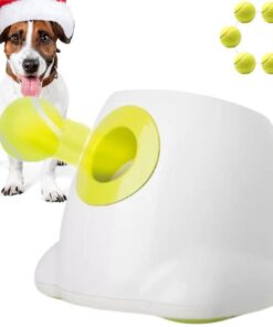 Automatic Ball Launcher Throwing Machine Dog Toys Interactive Tennis Pet 3Balls