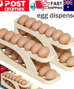 Automatic Roll-Down Double-layer Egg Dispenser Egg Storage Rack Kitchen