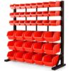 BAUMR-AG 39 Parts Bin Rack Storage System Floor Mount - Red