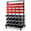 BAUMR-AG 94 Parts Bin Rack Storage System Mobile Double-Sided - Red