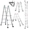 BULLET 2.9m Folding Aluminium Multipurpose Ladder, w/ Workshelf Platform, Spring Assisted Rapid Safety Lock Adjusters