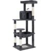 Cat Tower Tree Condo Scratching Post Dark Grey 142cm