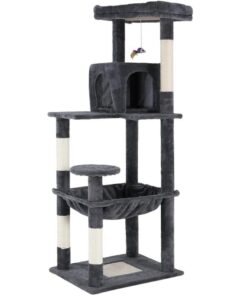 Cat Tower Tree Condo Scratching Post Dark Grey 142cm