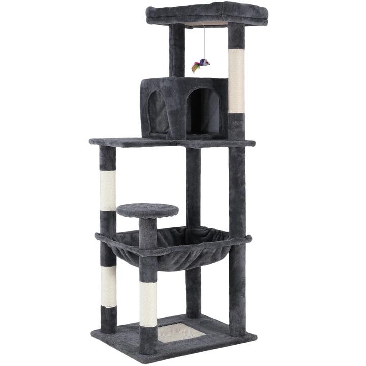 Cat Tower Tree Condo Scratching Post Dark Grey 142cm