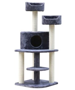 Cat Tree 126cm Tower Scratching Post Scratcher Condo Trees House Grey