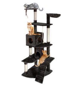 Cat Tree 193cm Tower Scratching Post Scratcher Condo House Trees Grey