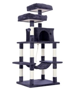 Cat Tree Multi Level Sisal Scratcher WHISKY 145cm Condo House Tower GREY
