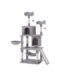 Cat Tree Tower Scratching Post Scratcher 161cm Condo House Trees Grey
