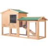 Chicken Coop Rabbit Hutch 138cm x 44cm x 85cm Large Chicken Coop House Run Cage Wooden Outdoor