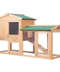 Chicken Coop Rabbit Hutch 138cm x 44cm x 85cm Large Chicken Coop House Run Cage Wooden Outdoor