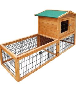 Chicken Coop Rabbit Hutch 155cm x 49cm x 90cm Large Chicken Coop Wooden Run Cage House Outdoor