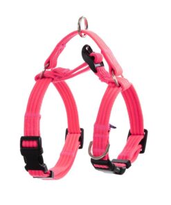 Dog Double-Lined Straps Harness Adjustable M NEON CAROL-PINK